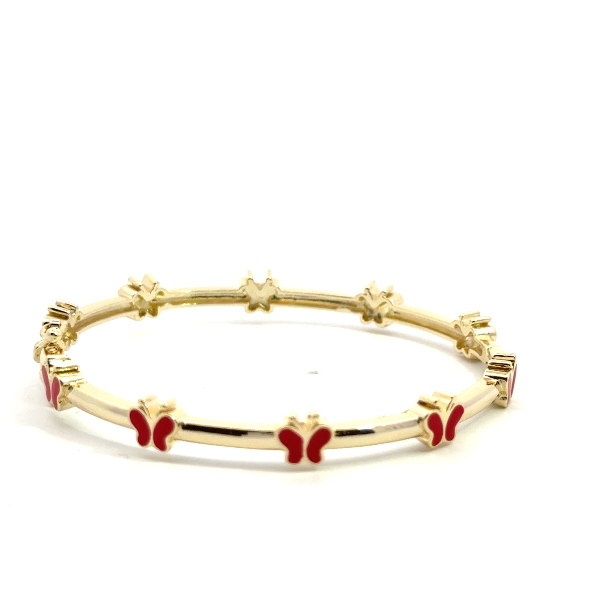 Children's Red Enamel Butterfly Bracelet - Kelly Wade Jewelers Store
