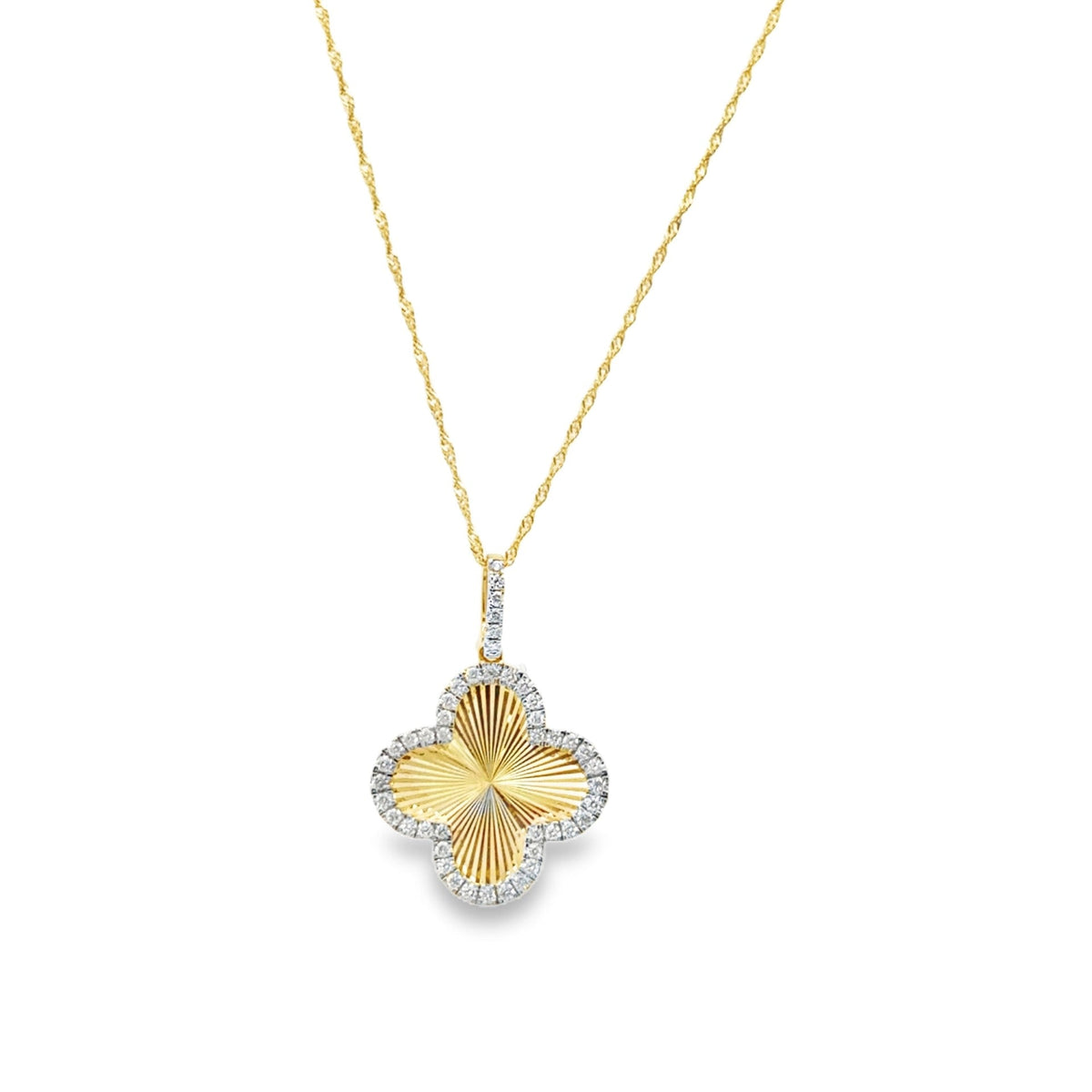 Clover Diamond Halo Pendant - Kelly Wade Jewelers