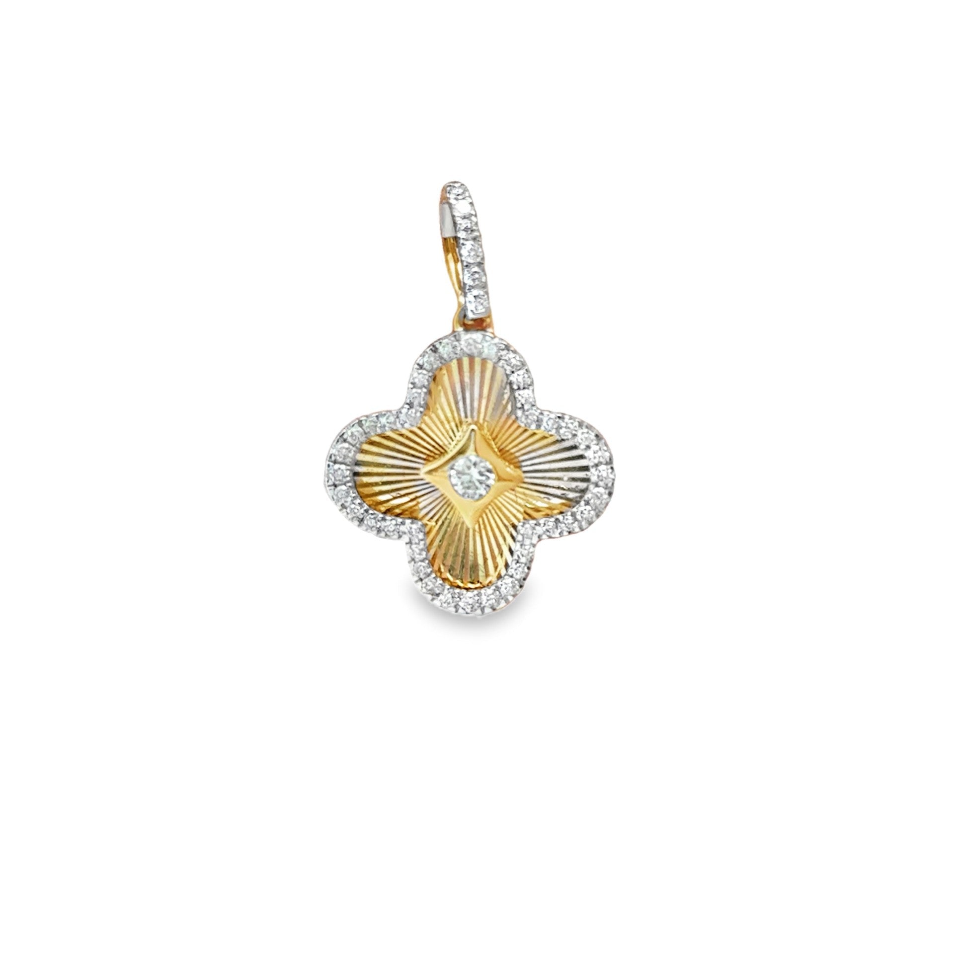 Clover Diamond Halo Pendant - Kelly Wade Jewelers