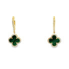 Clover Malachite Dangle Earrings - Kelly Wade Jewelers