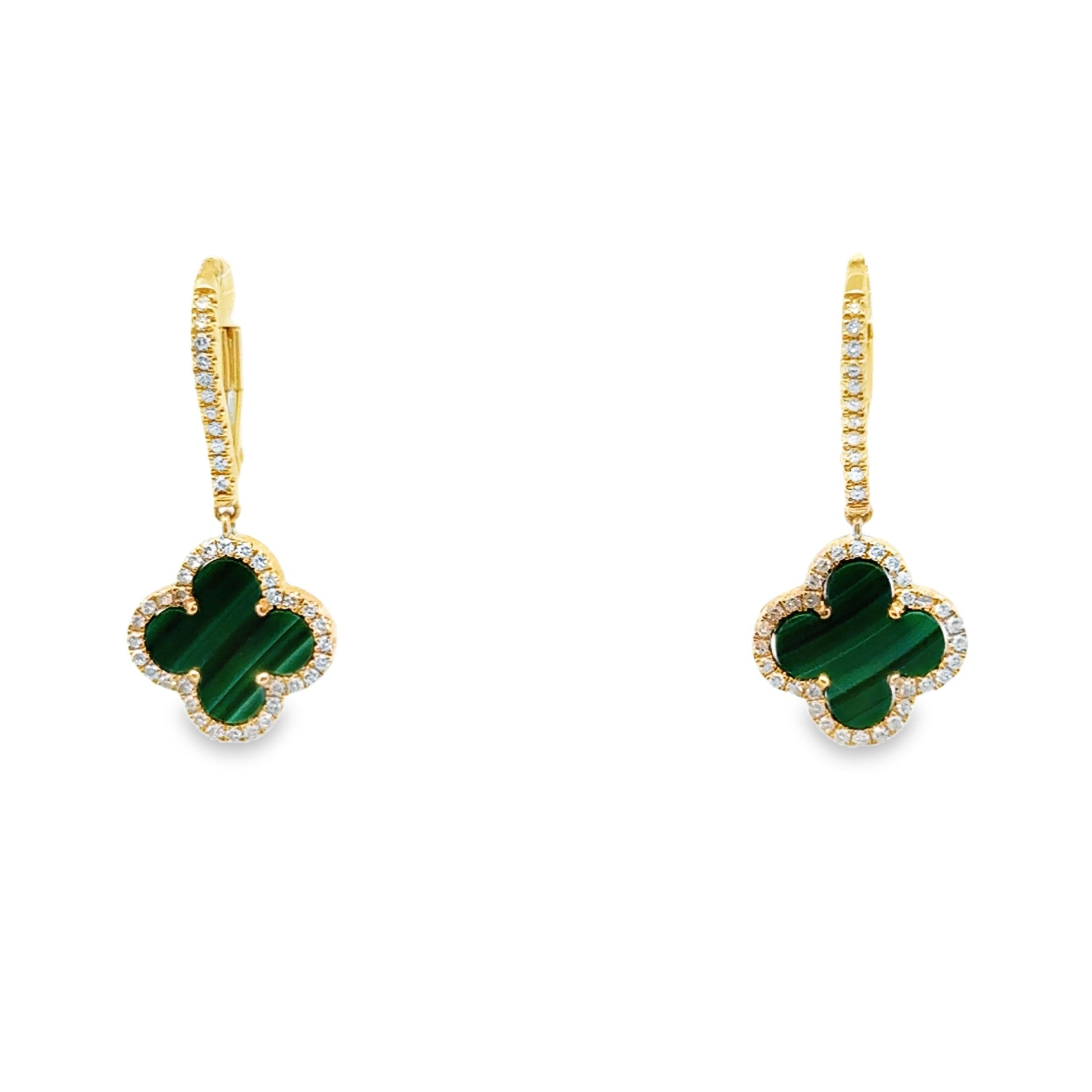 Clover Malachite Dangle Earrings - Kelly Wade Jewelers