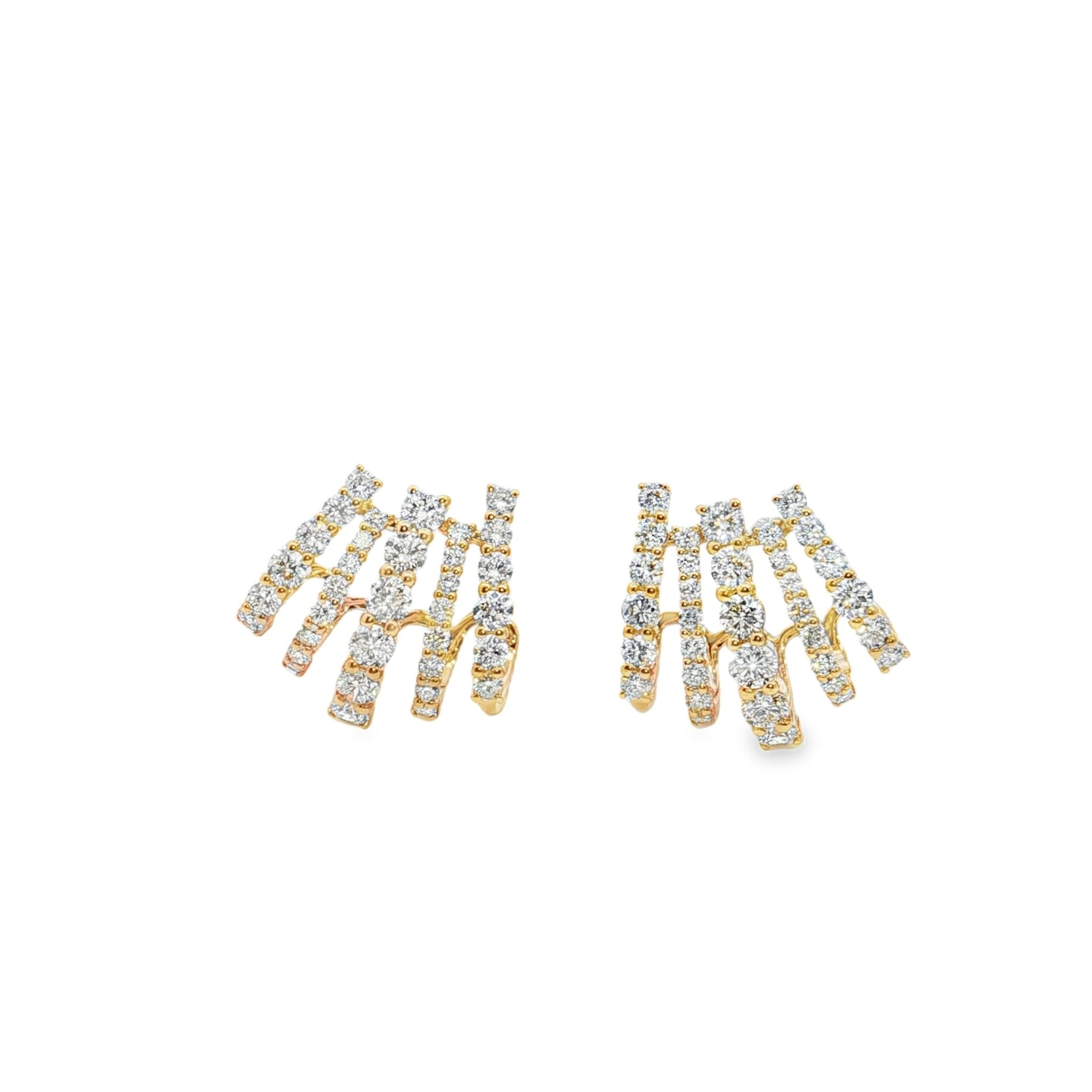Curved Diamond Bar Earrings - Kelly Wade Jewelers