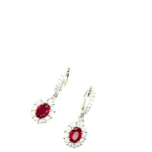18KW Ruby and Diamond Huggie Earrings
