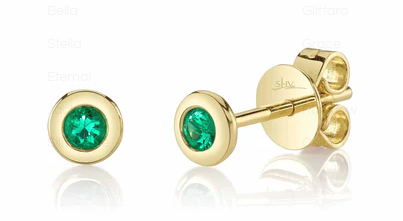 14k gold and emerald earrings