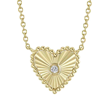 Diamond heart pendant on chain necklace