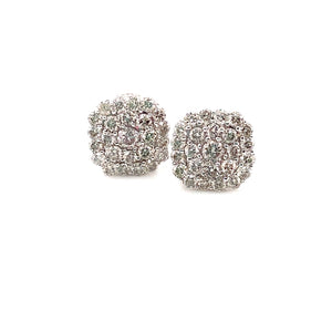14KW Diamond Cluster Stud Earrings