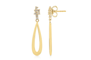 Diamond cluster earrings with pear drop