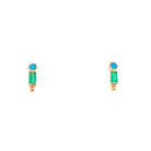 Dewdrop Turquoise & Emerald Studs - Kelly Wade Jewelers