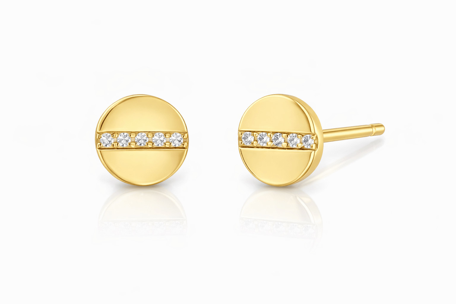 Diamond Bar Disc Earrings - Kelly Wade Jewelers