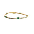 Diamond Bracelet with Emerald Stations - Kelly Wade Jewelers