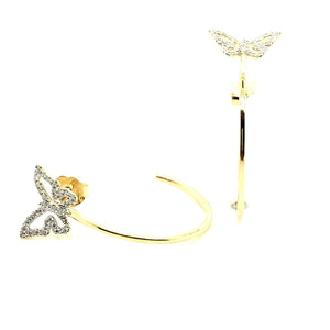 Diamond Butterfly Hoop Earrings - Kelly Wade Jewelers Store