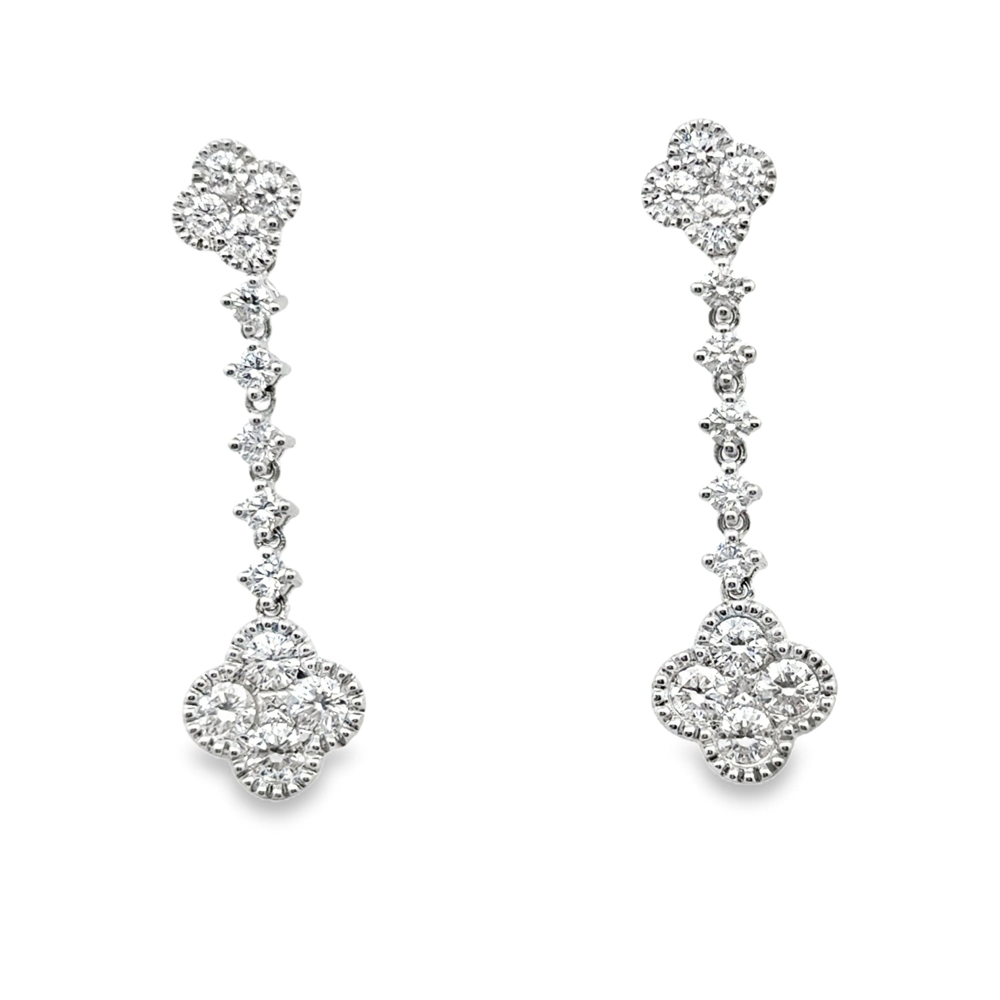 Diamond Clover Earrings - Kelly Wade Jewelers