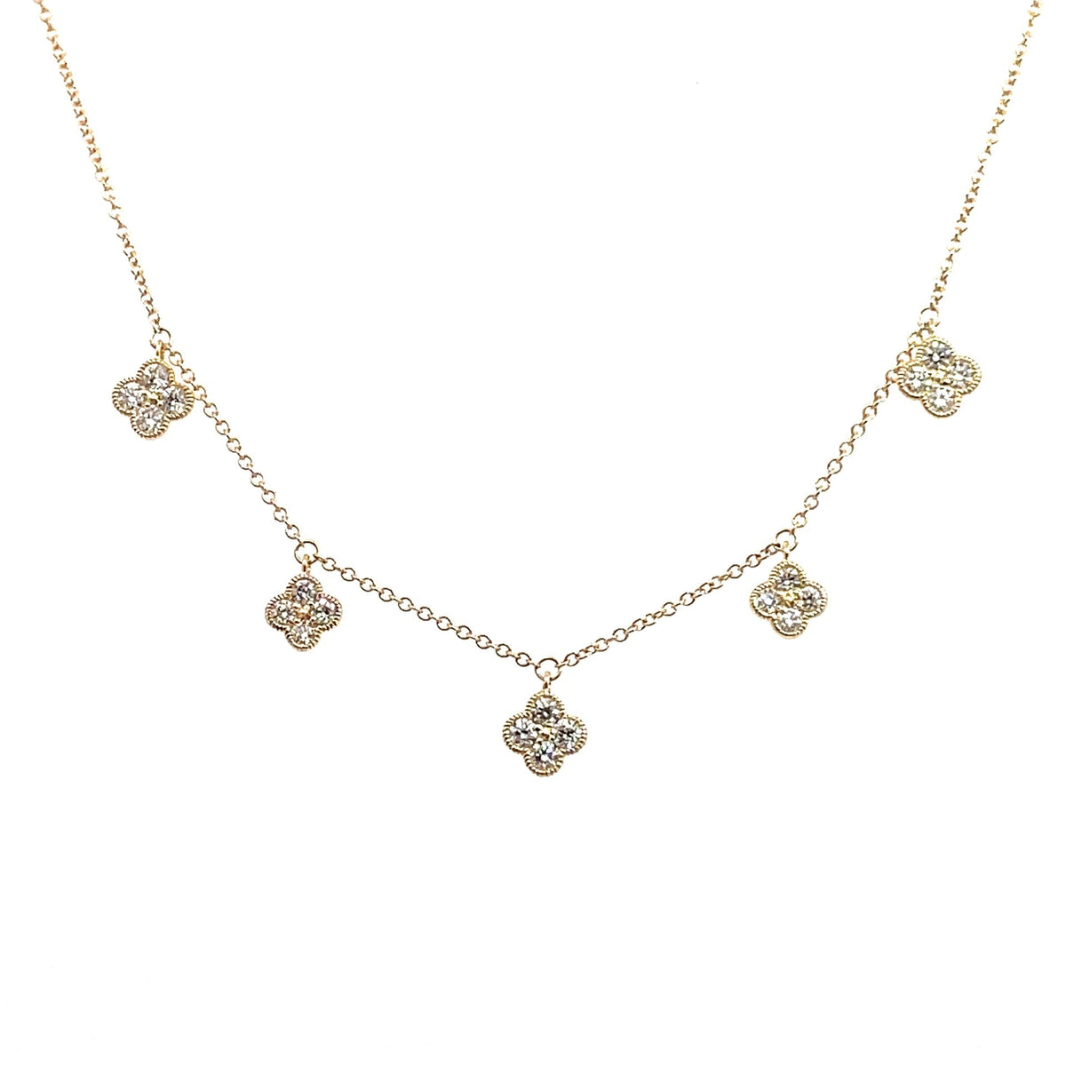 Diamond Dangle Flower Necklace - Kelly Wade Jewelers