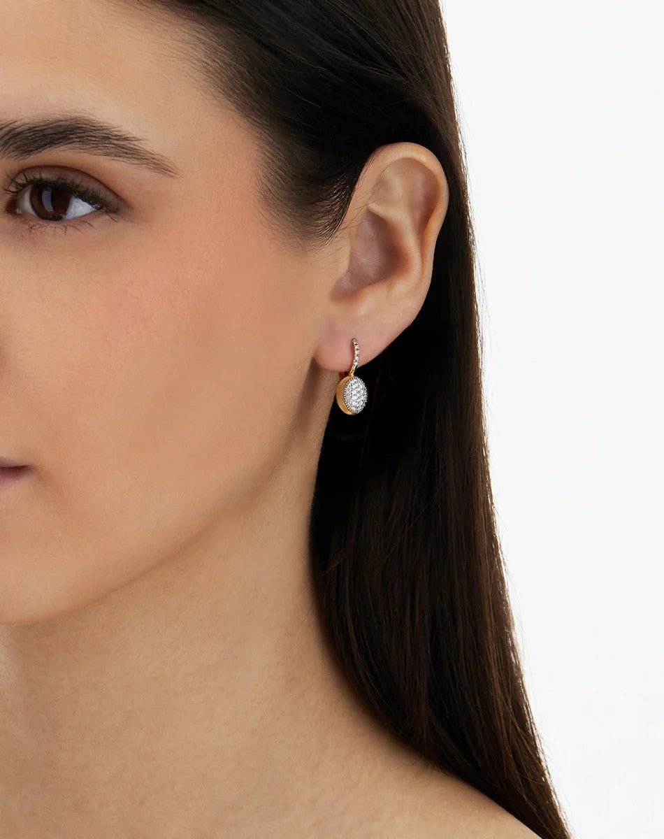 Diamond Drop Hoop Earrings - Kelly Wade Jewelers