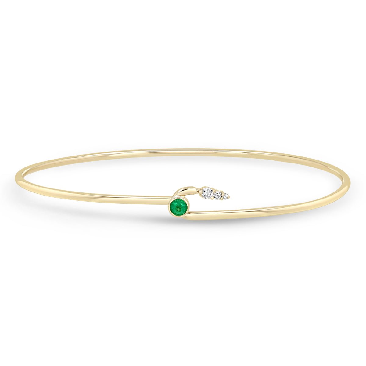 Diamond Emerald Bangle - Kelly Wade Jewelers