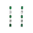 Diamond Emerald Dangle Earrings - Kelly Wade Jewelers
