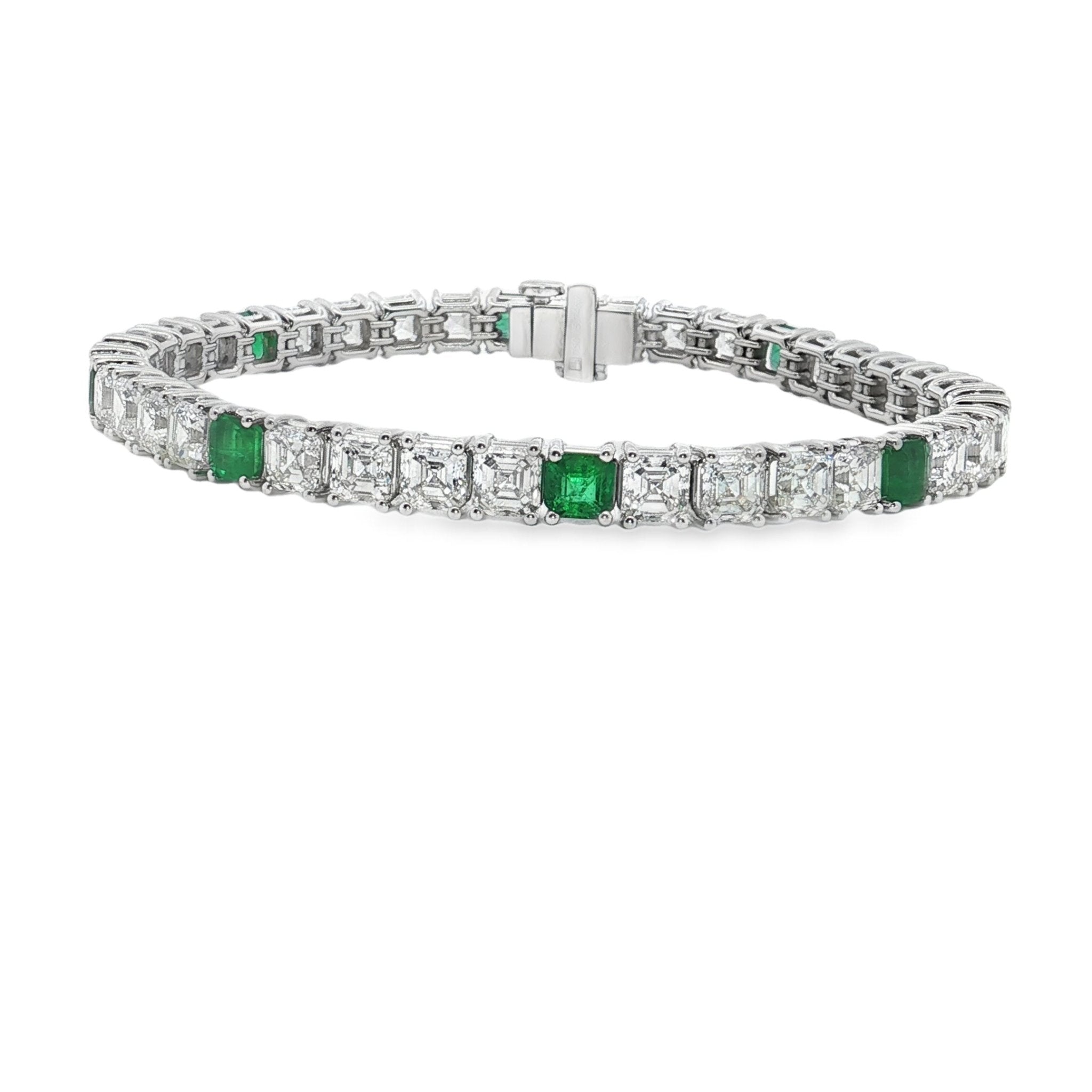 Diamond & Emerald Eternity Bracelet - Kelly Wade Jewelers