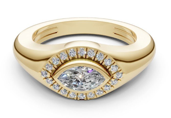 Diamond Evil Eye Pinky Ring - Kelly Wade Jewelers