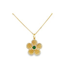Diamond Flower Charm With Emerald - Kelly Wade Jewelers