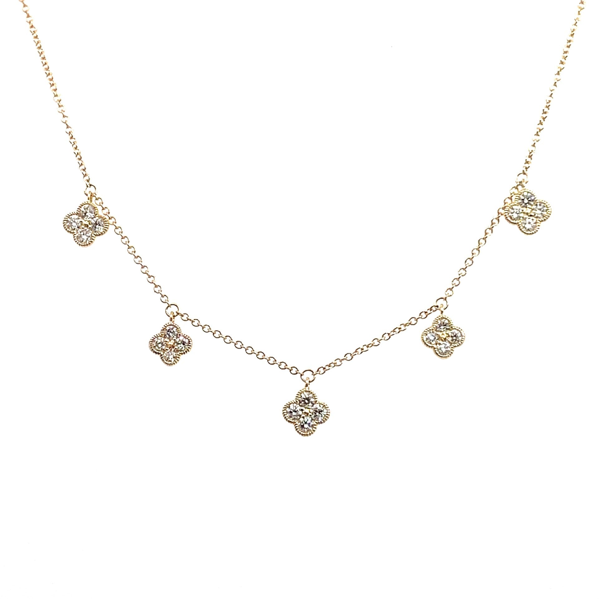 Diamond Flower Dangle Necklace - Kelly Wade Jewelers