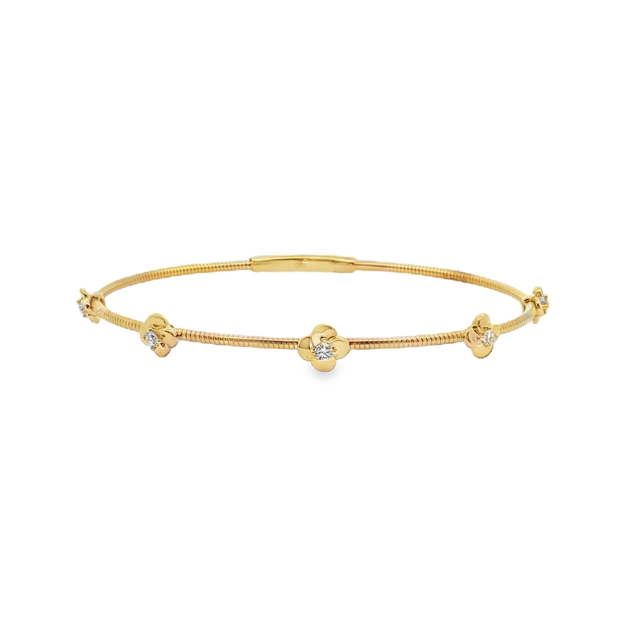 Diamond Flower Flexible Bracelet - Kelly Wade Jewelers