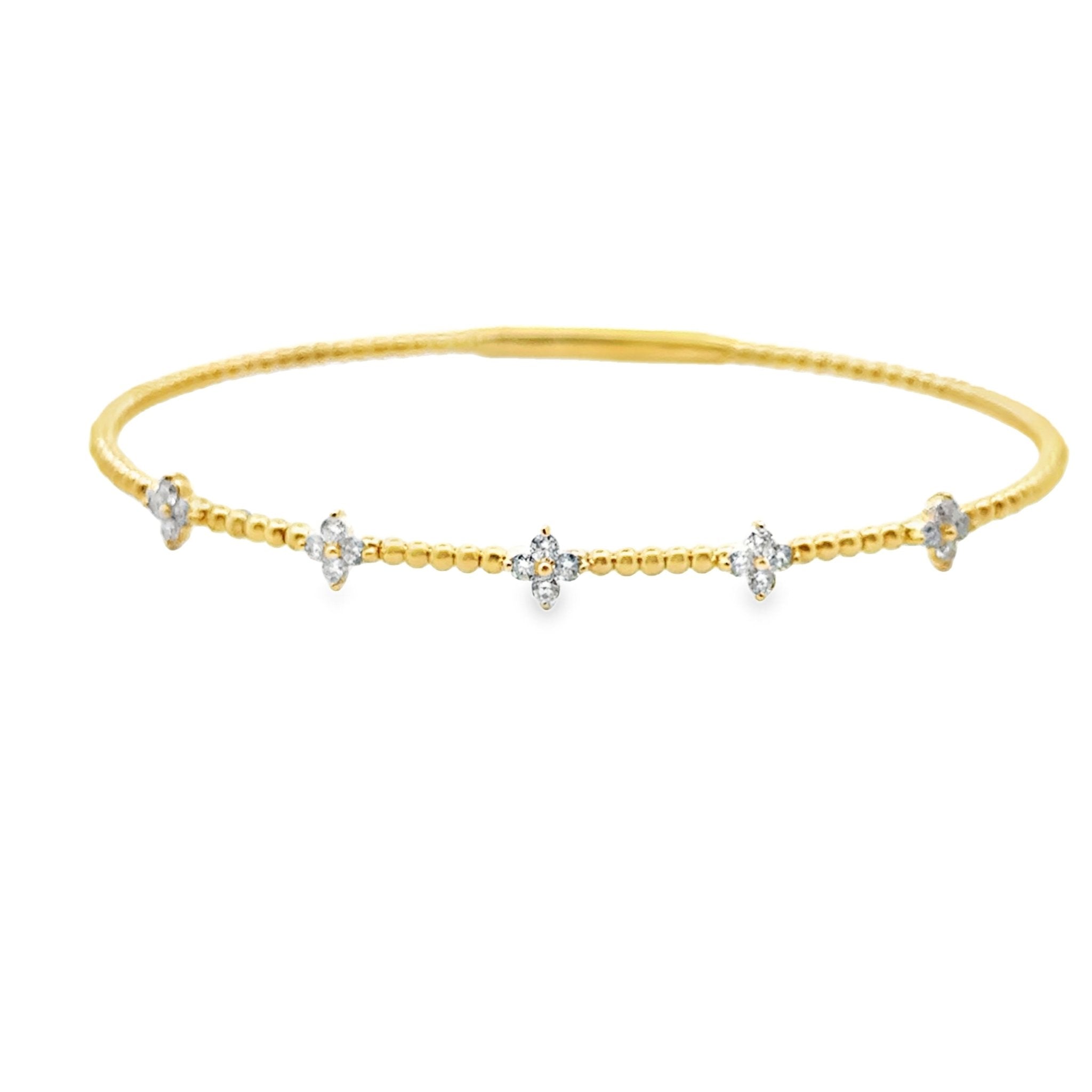 Diamond Flower Flexible Bracelet - Kelly Wade Jewelers