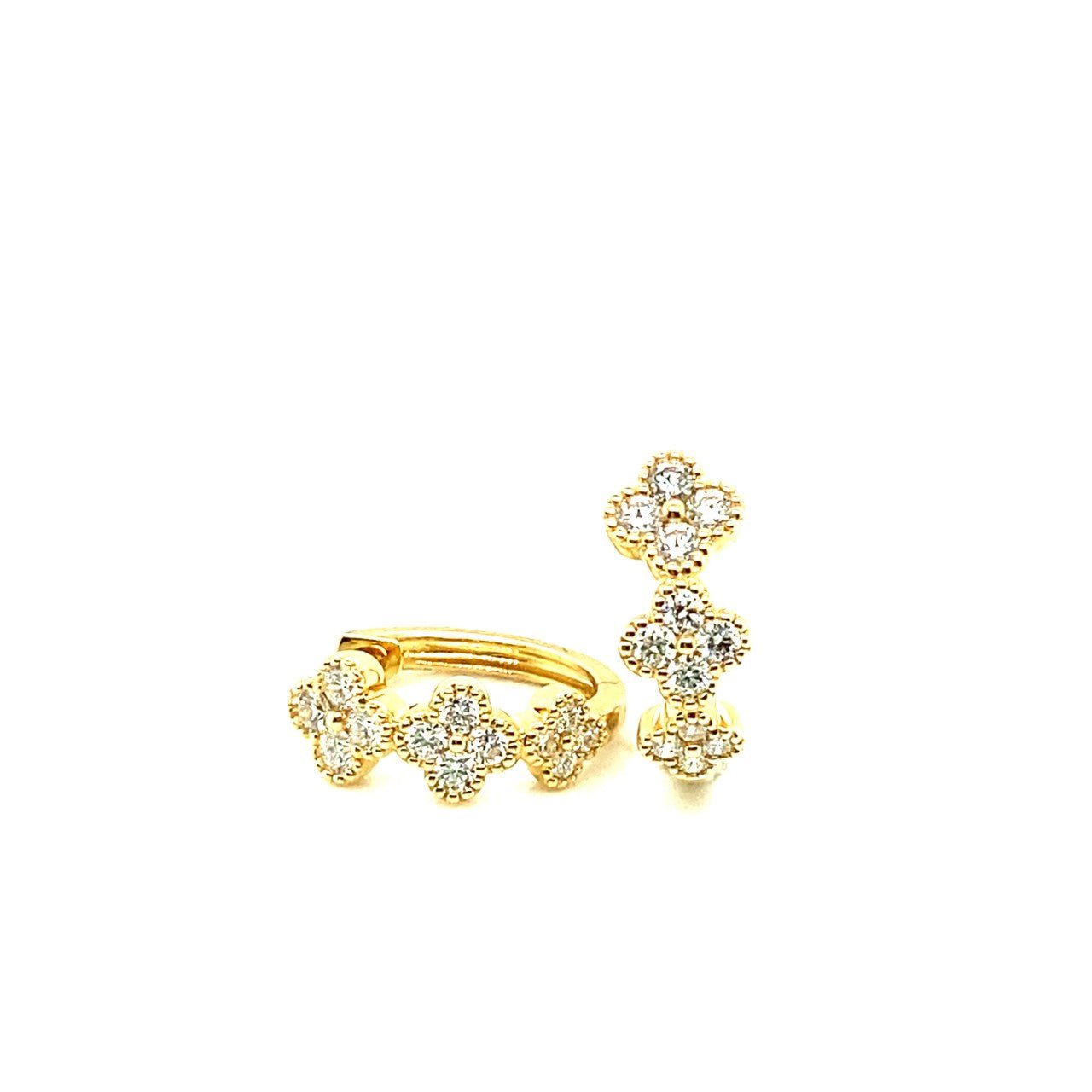 Diamond Flower Hoops - Kelly Wade Jewelers