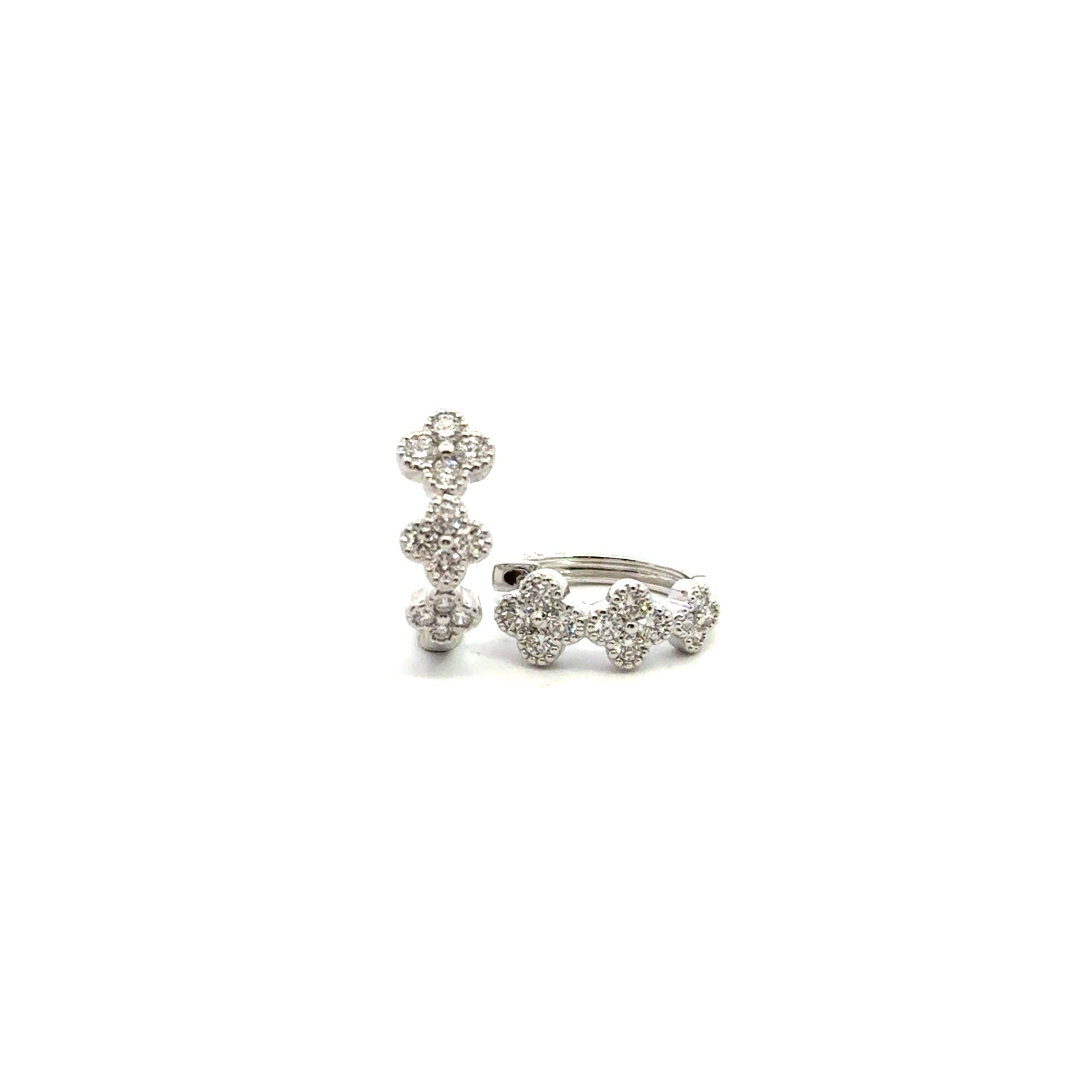 Diamond Flower Hoops - Kelly Wade Jewelers