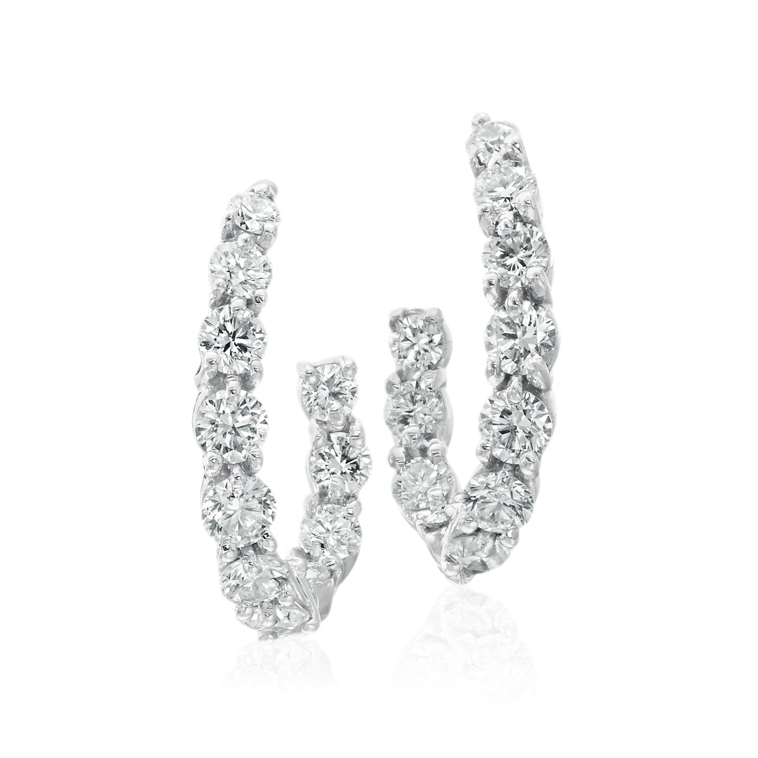 Diamond Half Hoops - Kelly Wade Jewelers Store