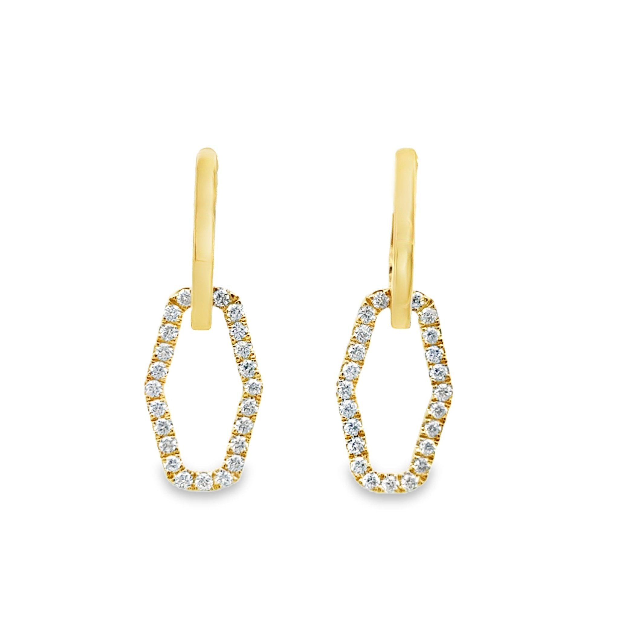 Diamond Hexagon Hoops - Kelly Wade Jewelers
