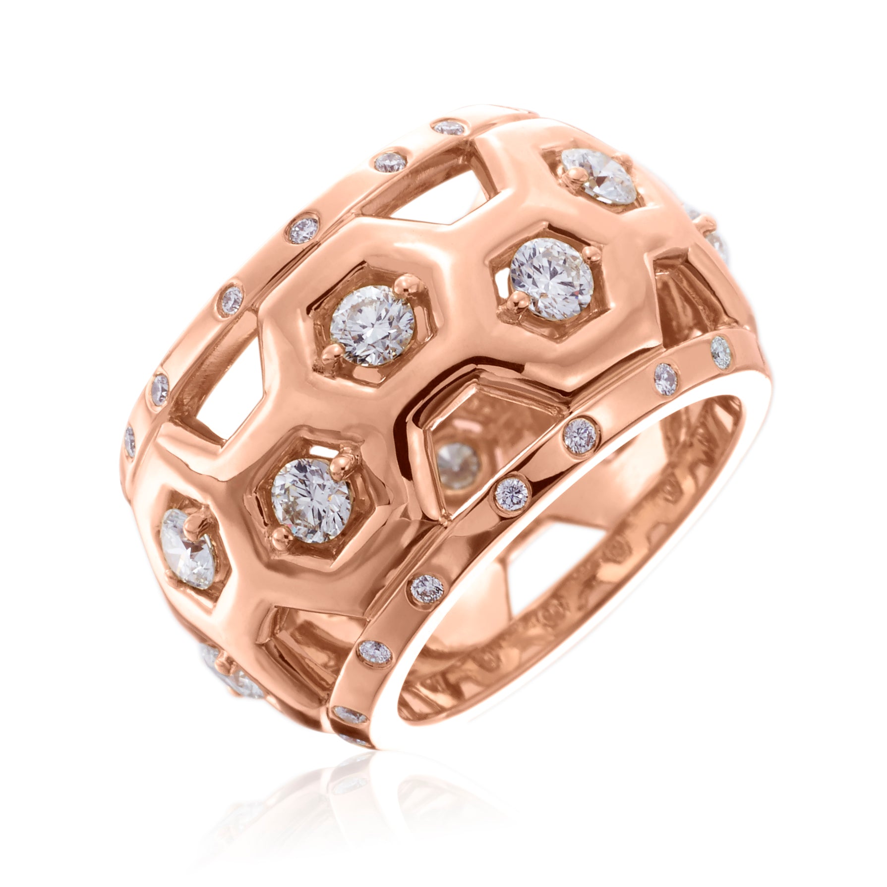 Diamond Honeycomb Dome Ring - Kelly Wade Jewelers Store