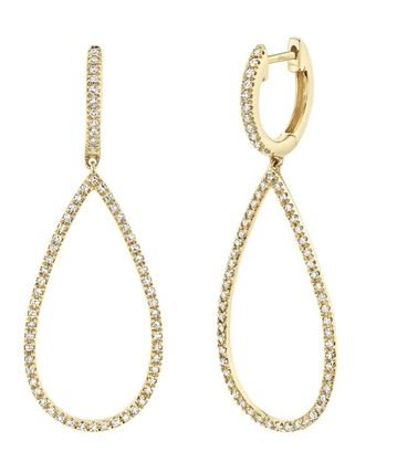 Diamond Huggie with Open Diamond DropEarrings - Kelly Wade Jewelers