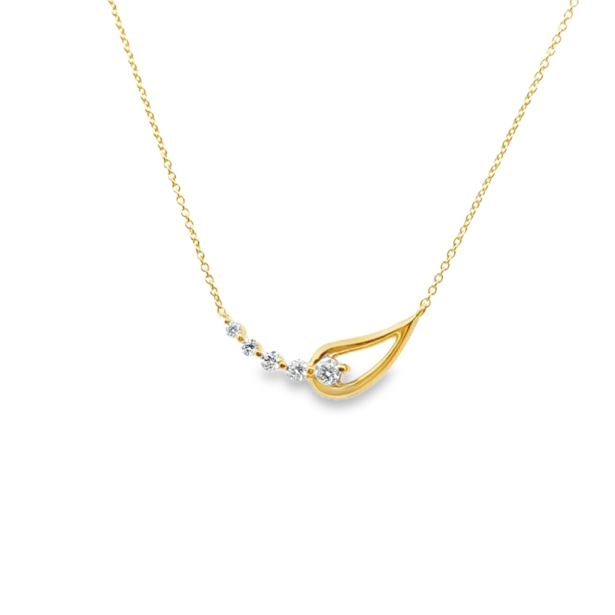 Diamond Interlocking on Open Pear Necklace - Kelly Wade Jewelers