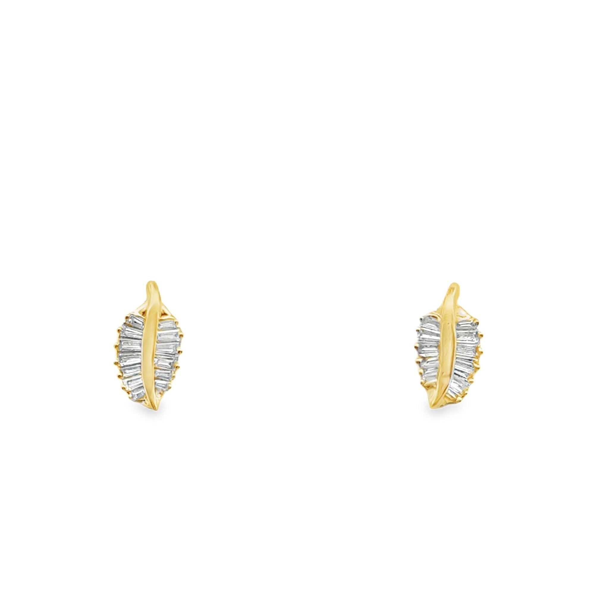 Diamond Leaf Studs - Kelly Wade Jewelers