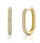 Diamond Oblong Hoops - Kelly Wade Jewelers