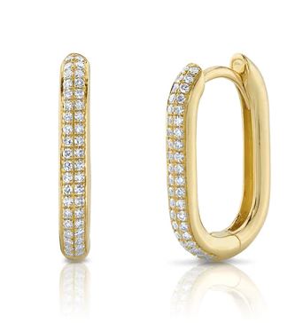 Diamond Oblong Hoops - Kelly Wade Jewelers