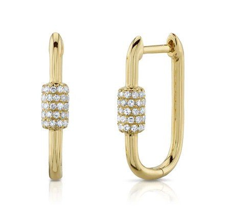 Diamond Rondel Oval Hoops - Kelly Wade Jewelers