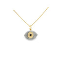 Diamond & Sapphire Evil Eye Charm - Kelly Wade Jewelers