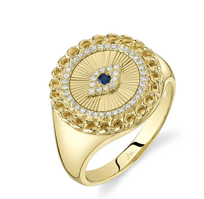 Diamond Sapphire Evil Eye Ring - Kelly Wade Jewelers