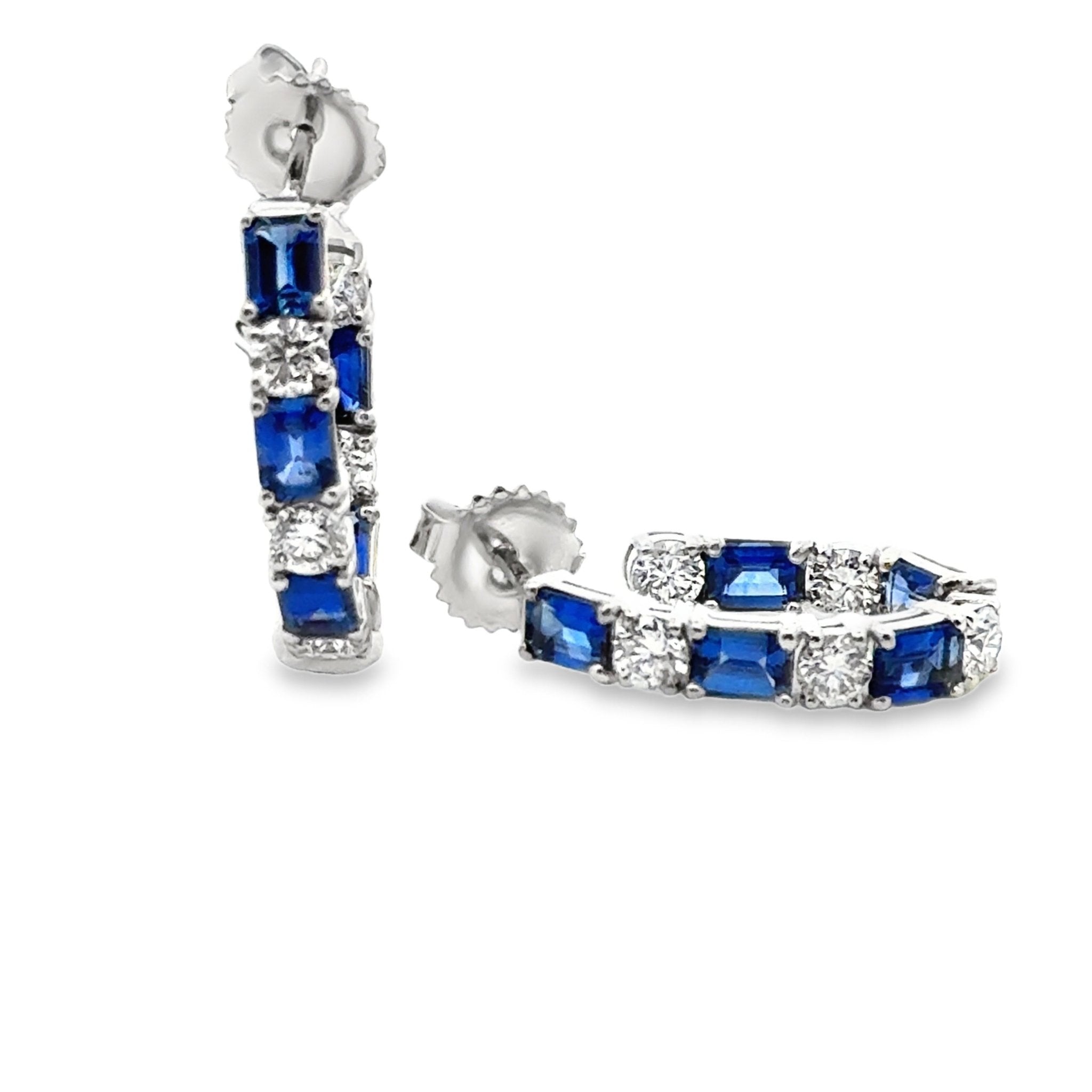 Diamond & Sapphire Half Hoop - Kelly Wade Jewelers