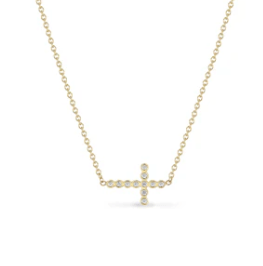 Diamond Sideway Cross Necklace - Kelly Wade Jewelers