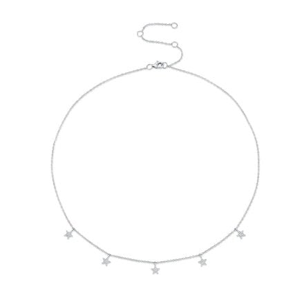 Diamond star dangles on chain necklace - Kelly Wade Jewelers Store