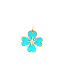 Diamond Turquoise Starburst Clover Charm - Kelly Wade Jewelers Store