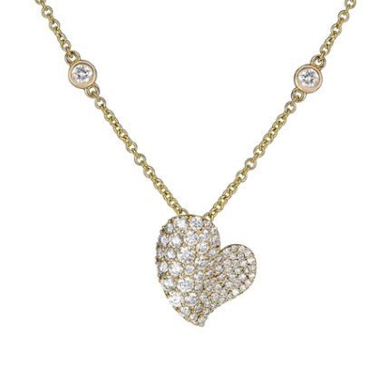 Diamond Wave Heart Necklace - Kelly Wade Jewelers