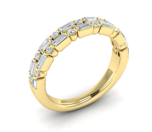 
                
                    Load image into Gallery viewer, 14KY Double Row Alternating Cut Diamond Ring
                
            