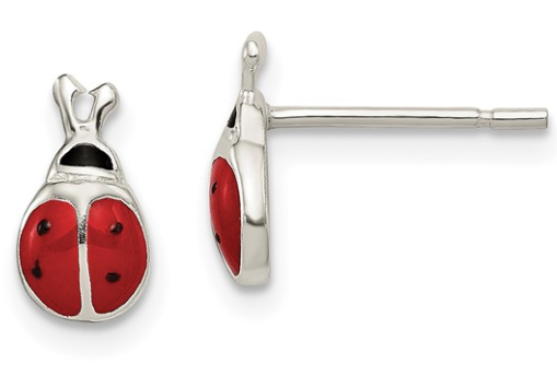 Enamel ladybug earrings