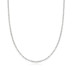 14k white gold diamond tennis necklace