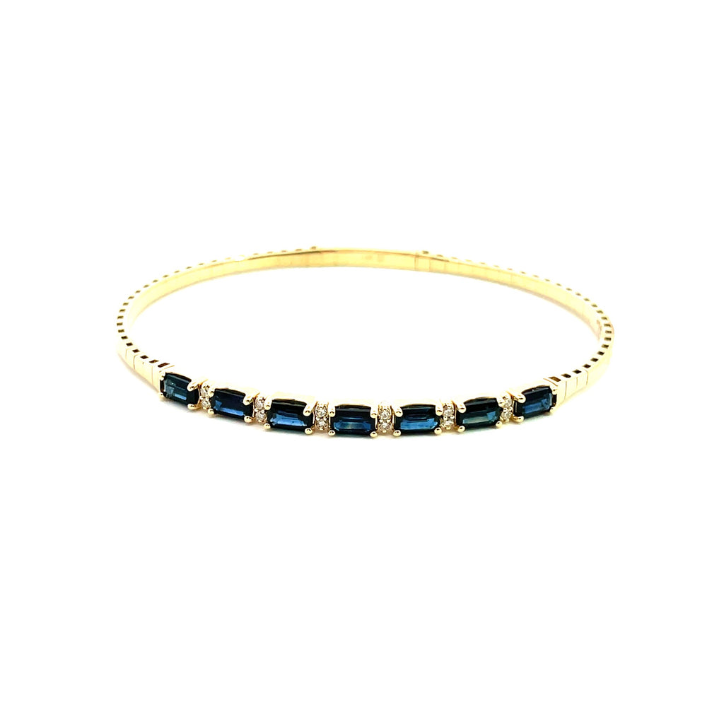 
                
                    Load image into Gallery viewer, 14KY Sapphire Diamond Flexible Bracelet
                
            