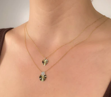 Gold Rays Heart Necklace