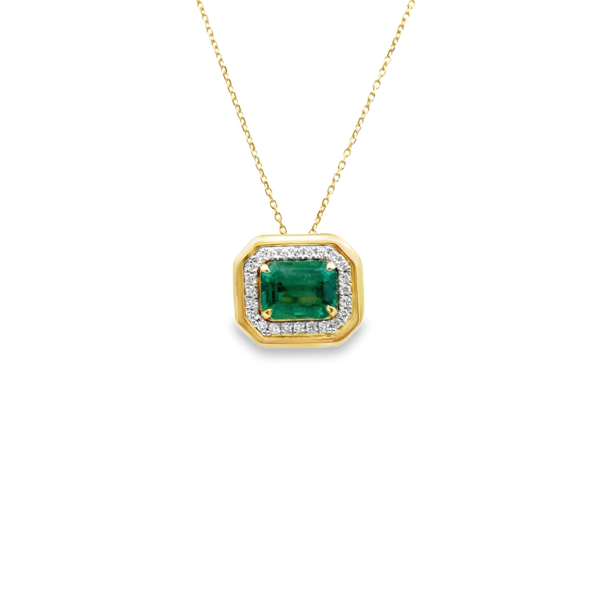 Emerald Cut Emerald Necklace - Kelly Wade Jewelers